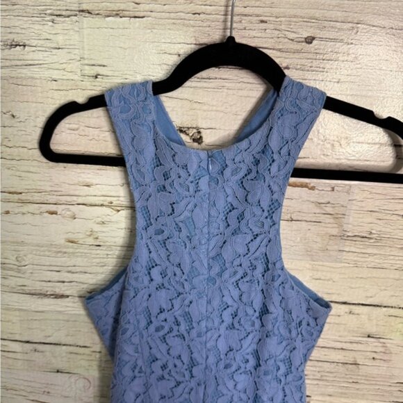 Adelyn Rae Cayden Cross Neck Lace Jumpsuit In Periwinkle size Size xs - Picture 6 of 11